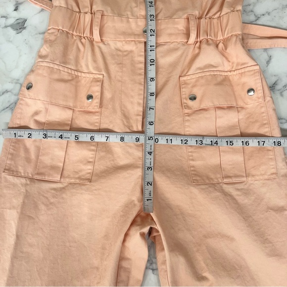& Other Stories pocket detail utility jumpsuit in bleached peach pastel size 2 - Picture 10 of 14